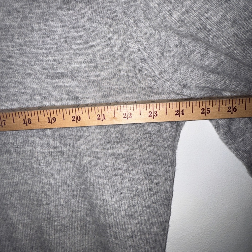 27 Miles Malibu Gray 100% Cashmere Peace Sign Intarsia Crewneck Sweater Large - Picture 7 of 13